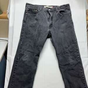 Levis 505 Jeans Mens 38x29 Black Dark Wash Straight Denim Workwear